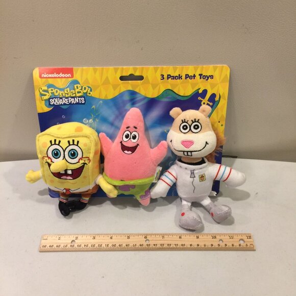 Spongebob Squarepants Plush Squeak Pet Toys Gary Sandy Squirrel Set of 3 - Picture 4 of 4